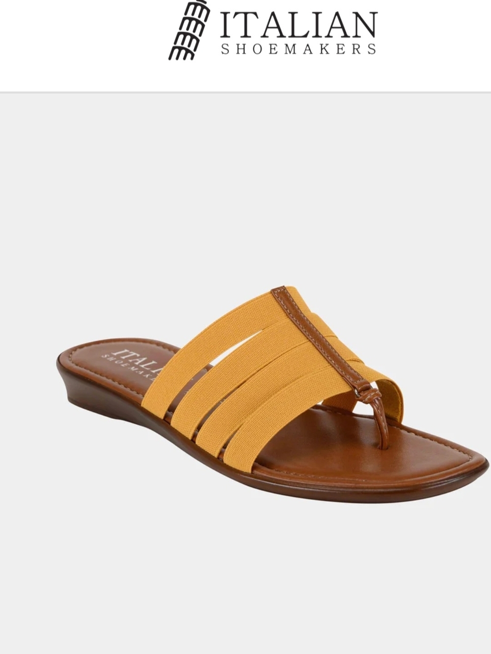 Italian Shoemakers Yellow Multi-Strap Slide Sandal